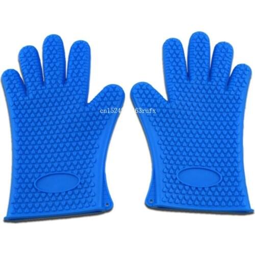 100pcs Kitchen Heat Resistant Gloves Temperature Resistant Glove Silicone Glove Cooking Baking BBQ Oven Gloves