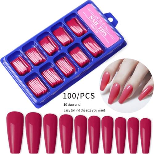 Mtssii 100pcs False Nail Art Tips Display Sticks Nail Polish Swatches Transparent White Fake Nail Practice Design Tools