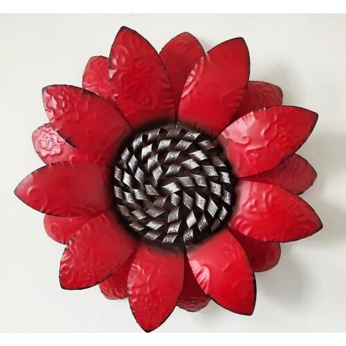 13 Inch Metal Flower Wall Decor Garden Home Bathroom Wall Hanging Sculpture Christmas Yard