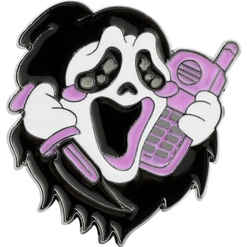 2021 Scream Killer Call Enamel Pin Brooch Halloween Grisly Grimace Badge Brooches Inspiration Backpack Lapel Jewelry