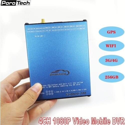 3G/4G car truck video recorder 4 channel WIFI GPS DVR car video surveillance AHD 1080P support analog camera, loop recording