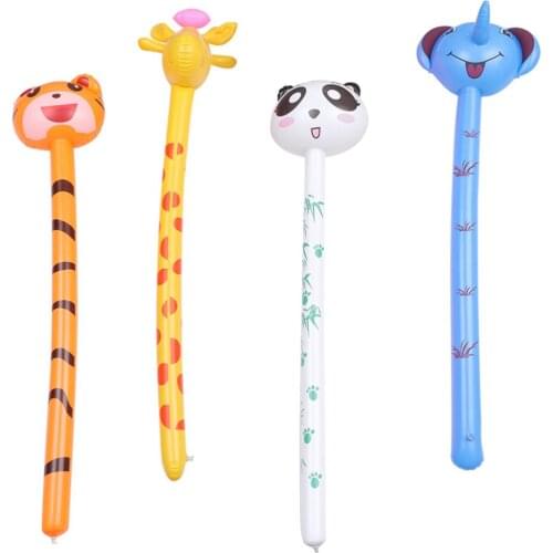 4Pcs Inflatable Animal Long Stick Balloons PVC Inflatable Children Kids Toys