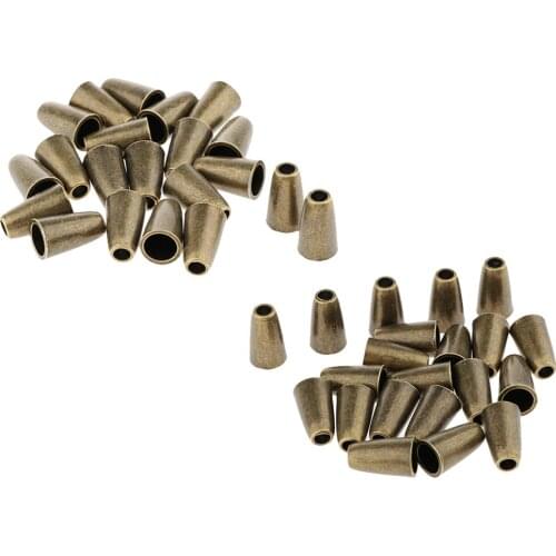 40pcs Metal Conical Bell Shape Cord Lock Stopper Cap For Paracord Lanyard String