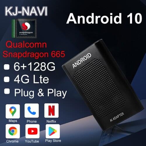 Wireless Mirror Link Ai Box For Apple Carplay 9.0 Tv Box Car Multimedia Player New Version 4+64G Android System