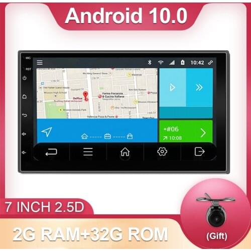 2 din android 10 car radio for universal cassette player multimedia car gps navigation player BT FM AM RDS wifi 4G free camera