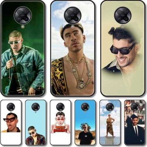 Bad bunny singer Phone Case For xiaomi M2 C3 X3 F2 Lite NFC 6 5 x Poco k30 Pro Anime Black Cover Silicone Back Pretty tpu