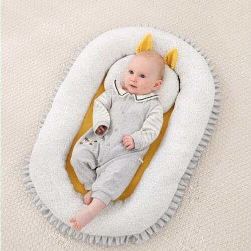 Baby Nest Bed Portable Crib Travel Bed Infant Toddler Cotton Cradle for Newborn Washable Baby Bed Bassinet Bumper