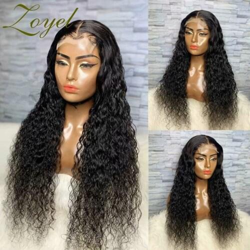 Long Curly Wig Synthetic Lace Front Wig With Natural Hairline High Temperature Fiber Half Hand Tied Wigs For Black Women