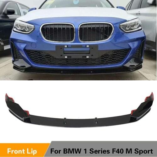 For BMW 1 Series M 118i 120i F40 M Sport 2019 2020 PP Glossy Black Front Bumper Lip Spoiler Splitters