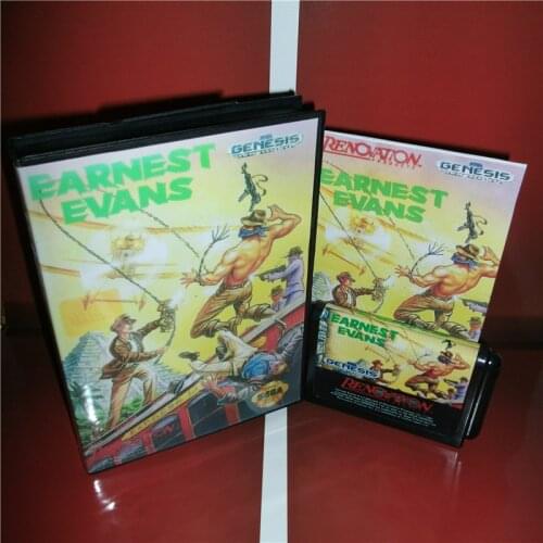 Earnest Evans US Cover with Box and Manual For Sega Megadrive Genesis Video Game Console 16 bit MD card