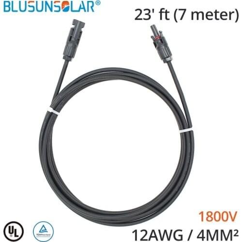 Hot Sale PV Solar PV Connector With 7Meter (12AWG) 4mm2 PV Extension Cable For Solar Panel With PV Connector Solar