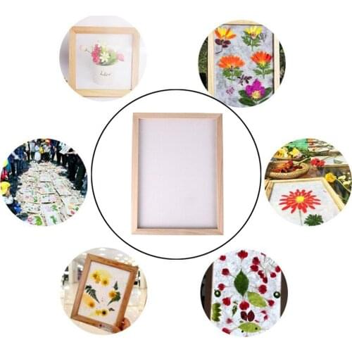 Natural Wood Paper Making Papermaking Mould Frame Screen Mesh Tools Kits for Paper Handcraft DIY Paper Arts Craft Projector