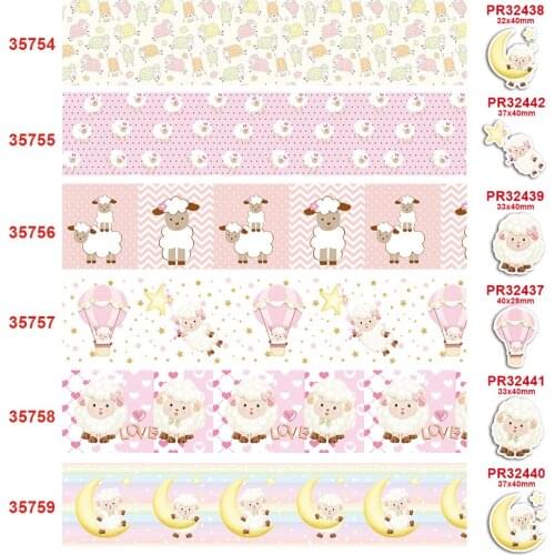 Free shipping 50 yard per size cartoon ribbon printed grosgrain ribbon 35758