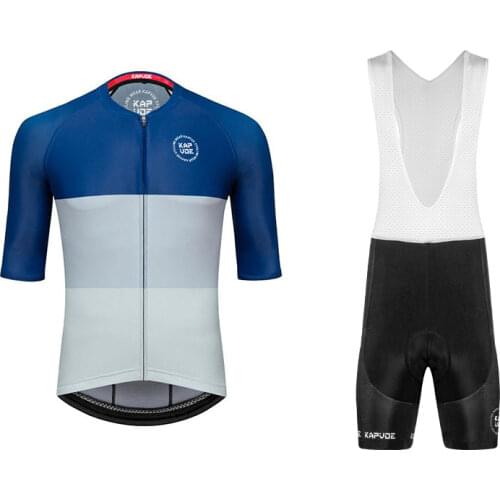 Summer New style Cycling Jersey 2021 Pro Team MTB sports Strap sets Short sleeve Shirts pants Men Bike Jersey Ropa Ciclismo blue