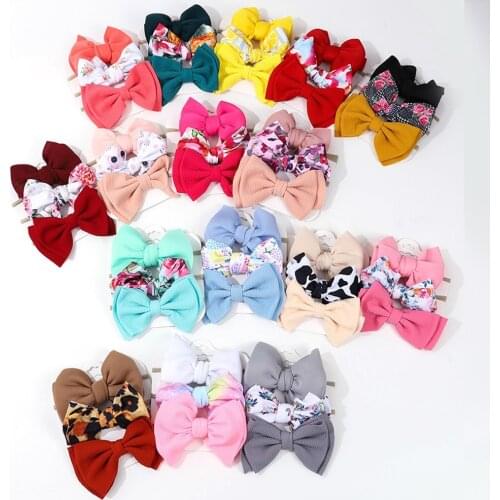 Hot Selling Baby Girls And Boys Headbands With Bow Solid And Print Clothing Gifts Little Accessories Bandeau