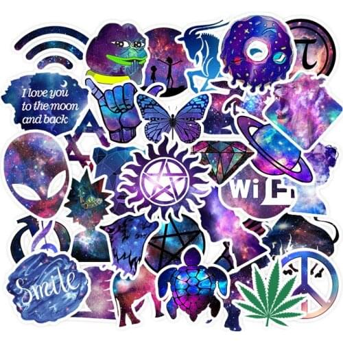 10/35pcs Galaxy Stars Fantasy Mix Style Anime Stickers Mobile Phone Luggage Guitar Laptop Case Skateboard Bike Cartoon Stickers