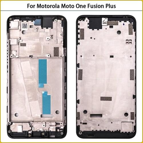 New For Motorola Moto One Fusion Plus Housing LCD Front Frame Panel Bezel Frame One Fusion + Faceplate Housing Replacement