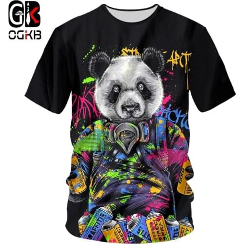 OGKB New 3D Panda Man O Neck Tshirt Printed Mens Gothic Tee Shirt Hot Sale Unisex T-shirt Recommend