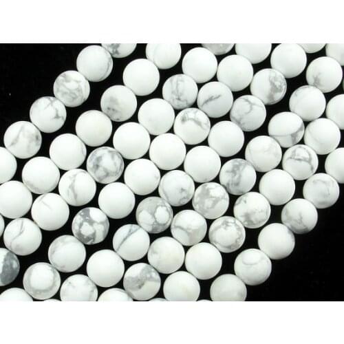 Wholesale Dull Matte Beads,Genuine Howlite Bead,white Howlite Bead 4mm 6mm 8mm 10mm 12mm Round Stone Loose Beads,1 of 15" strand