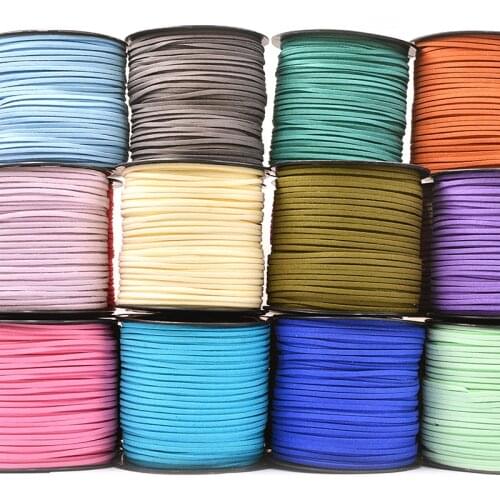 5meter/Lot 2.6x1.5mm complete Flat Faux Suede Braided Cord Korean Velvet Leather Handmade Beading Bracelet for Jewelry Making