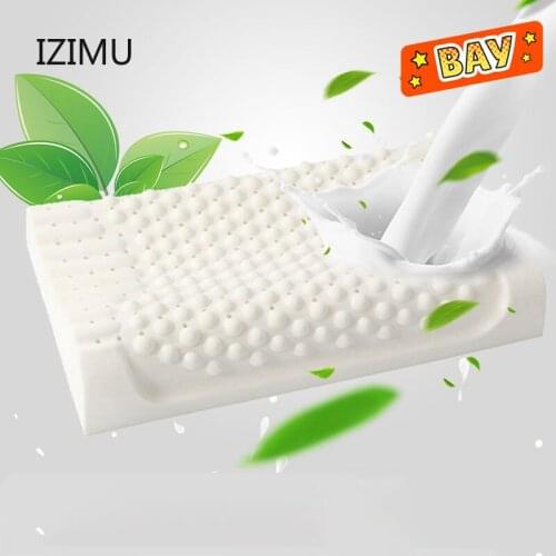 Pure Natural Latex Orthopedic Pillows Thailand Remedial Neck Sleep Pillow Protect Vertebrae Health Care Bedding Cervical Pillow
