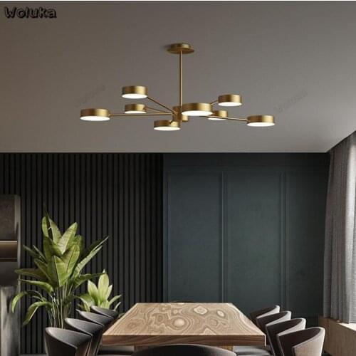 Full copper living room chandelier post modern light chandelier modern minimalist dining room bedroom lamp CD50 W07
