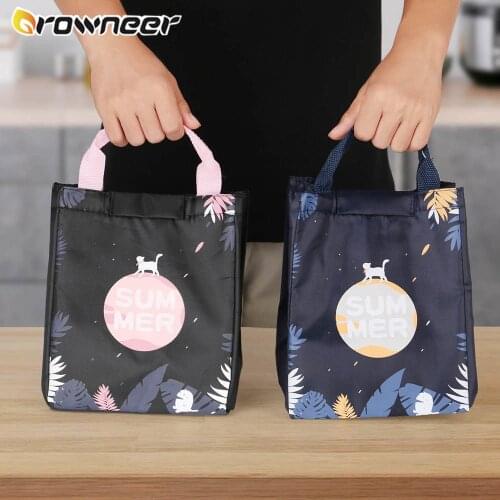 Portable Cooler Lunch Bag For Picnic Kids Women Travel Thermal Breakfast Organizer Waterproof Cartoon Pattern Storage Handbag
