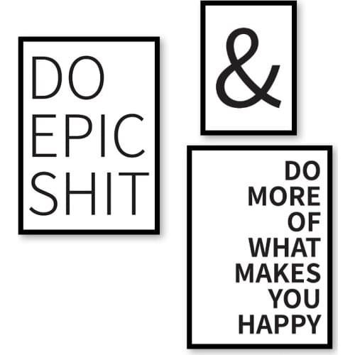 Poster Do Epic Shit Do More What makes you Happy Quote Wall Art Giclee Print Canvas Painting Pictures Home Decor for Living Room