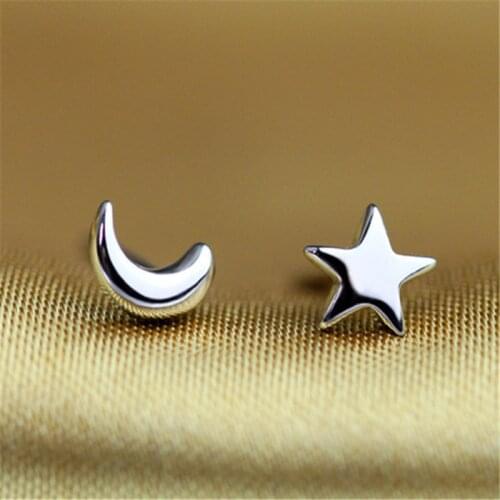 Real 100% 925 Sterling Silver Star Stud Earrings for Women Girls Fashion sterling-silver-jewelry brincos brinco