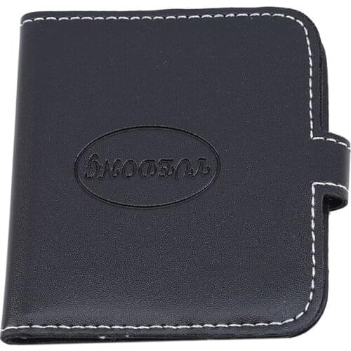 Deluxe Guitar Pick Holder Leather Wallet Plectrum Case Cover Carrying Bag