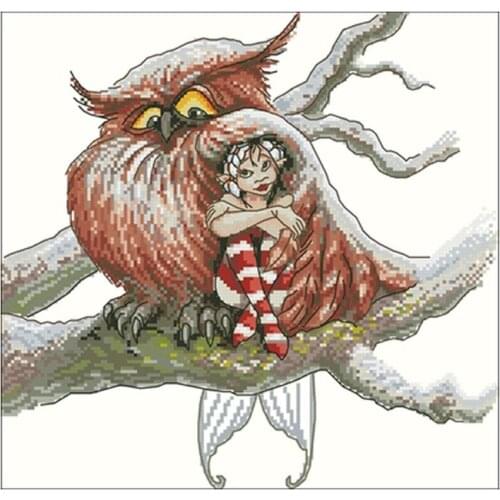 Owls and elves patterns Counted Cross Stitch 11CT 14CT 18CT DIY Cross Stitch Kits Embroidery Needlework Sets home decor