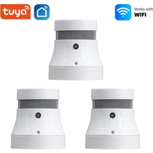 Wifi Tuya Smart Smoke Detector Sensor 85DB Alarm Fire Smoke Detector Wifi Fire Protection Home Security Alarm Smart Life APP