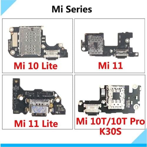 USB Charging Port Dock Board Flex Cable For Xiaomi Mi 10 11 Lite Pro 10T Pro 5G Mi 11 Ultra Charger Jack Board Repair Parts
