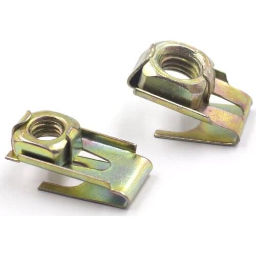 10 Pcs 6mm 8mm Screw Metal Clips Plate U-Type Clips Speed Nuts For Car License Plate Fender Universal