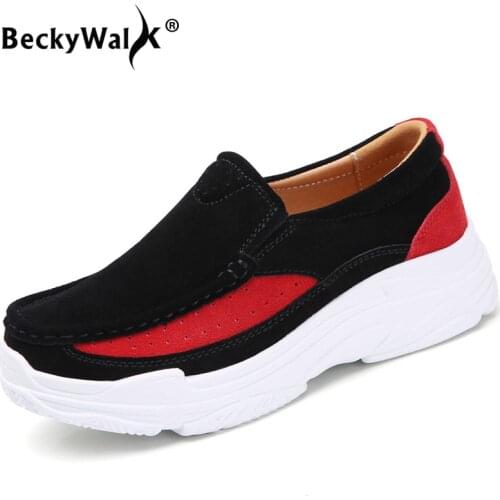 2021 Autumn Women Flats Platform Loafers Sneakers Women Shoes Leather Suede Slip On Creepers Moccasins Shoes Size 41 WSH3572
