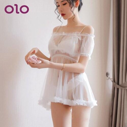 OLO Women Porno Sleepwear Sex Clothes Lace Underwear Transparent Dress Sexy Lingerie Erotic Sexy Costumes Sexy Pajamas