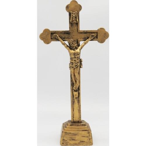 12 Inch Resin Cross stand with Crucifix Religious Figure Jesus Cross crucifix Figurine SY-1208G/S