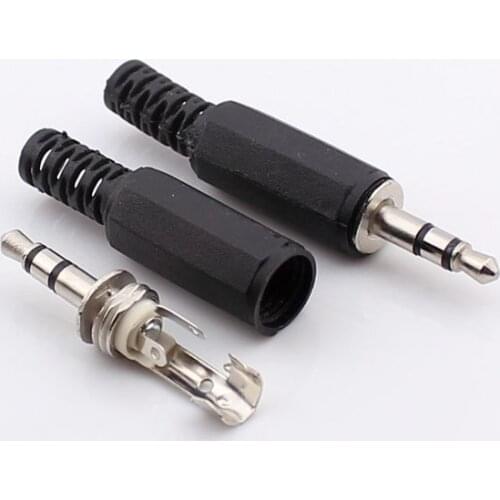 20 Pcs/lot Black Plastic Housing 3.5mm Audio Jack Plug Headphone Connector Free shipping