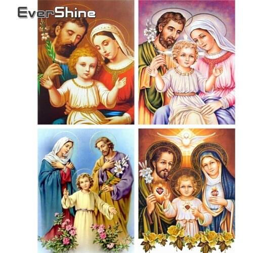 Evershine Diamond Painting Religion Cross Stitch Diamond Embroidery Portrait Beaded Painting Full Square Drill Icon Embroidery