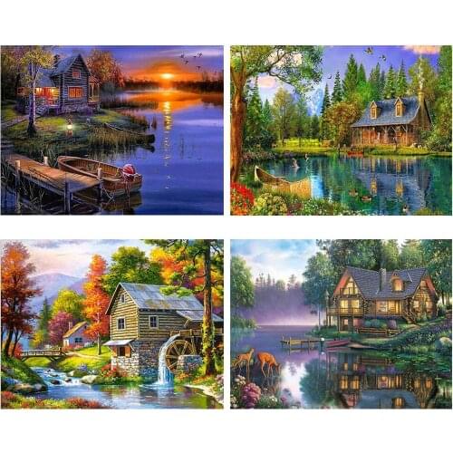 Diamond Embroidery Scenic Cross Stitch Full Square Diamond Painting Tree Diamonds Needlework Patterns Rhinestone Decor