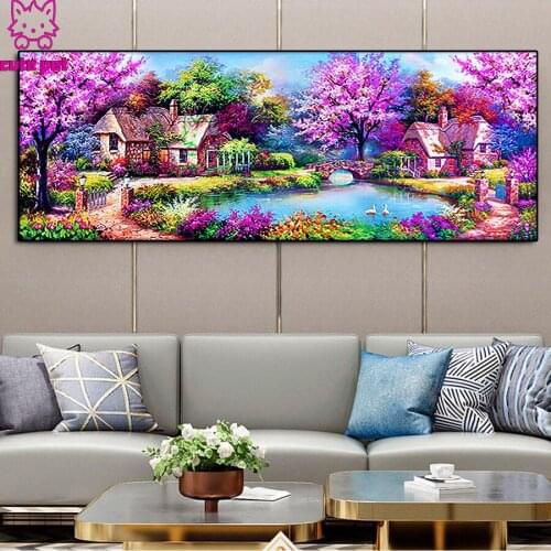 Full drill DIY Diamond Painting Scenery Garden house Diamond Embroidery House Cross Stitch Craft parlor Home Decor Mosaic large
