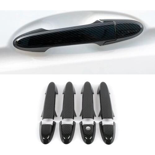 Auto Car Accessories ABS Carbon Gate Door Handle Trim Frame Sticker Cover Exterior Moulding for Honda City GM4 5 6 9 2014-2018