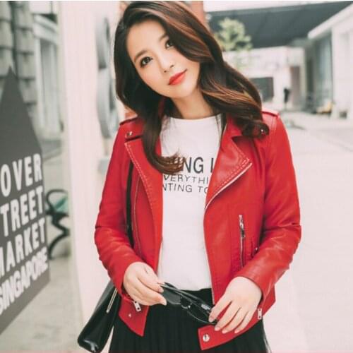 PU Leather Jacket Women 2019 Autumn Winter Motorcycle leather jackets Coat Fashion Faux Leather Streetwear Jacket Outerwear Coat