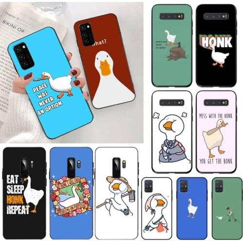 Untitled Goose Game Duck Phone Case for Samsung S20 plus Ultra S6 S7 edge S8 S9 plus S10 5G lite 2020