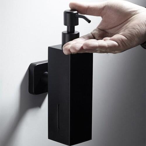 Stainless steel Black Soap Dispenser Kitchen Sink Faucet Bathroom Shampoo Box Soap Container Deck Mounted Detergent Bottle