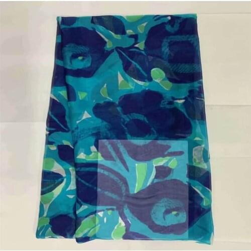 CWE/ High-grade New fashion printed design silk fabric african soft Silk Chiffon Printing lace fabric for dress 5Yards/pc (02170