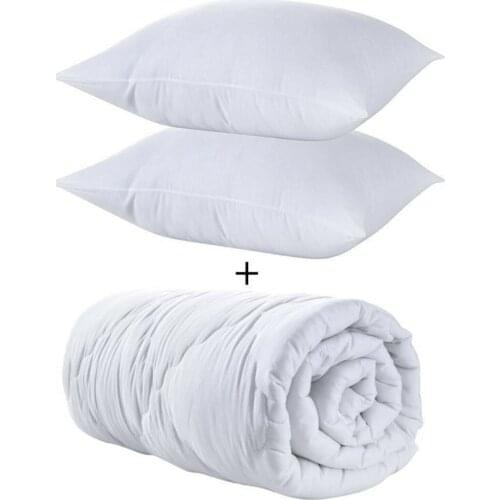 Double Silicone Quilt Set + 2 Pillows Gift постельное бельё housse de couette edredom casal Thick Warm Quilt Solid Color