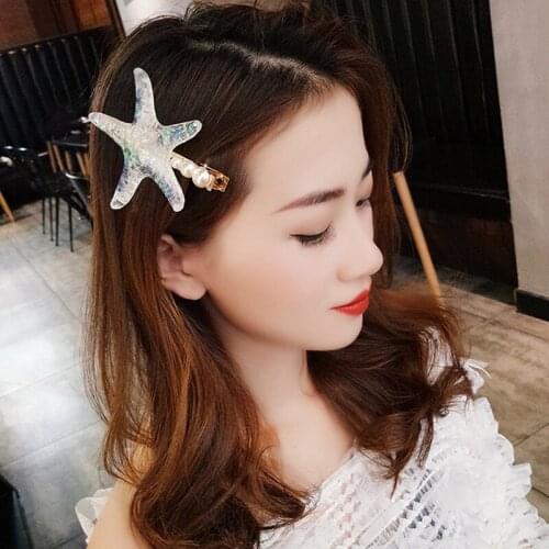 Elegant Starfish Star Hair Clips For Lady Women Hairpins Summer Beach Holiday Party Barrettes Hair Accessories Dropshipping