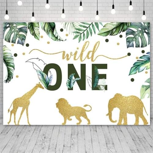 Avezano Photography Background 1st Birthday Party Baby Shower Wild Animals Lion Glitter Decor Backdrops For Photo Studio Props
