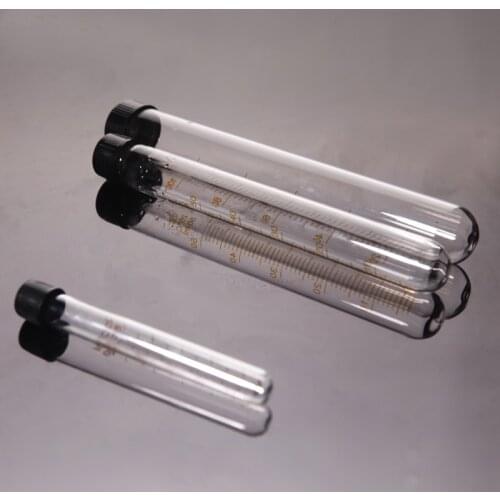 10 pieces/lot Calibration Glass Test Tube with Srew Cap Glass Tube with Spiral Cap Round Bottom